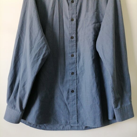 LA Ploma Italy Mens Blue Long Sleeve Regular Fit Check Button Up Shirt Size L - Picture 3 of 5
